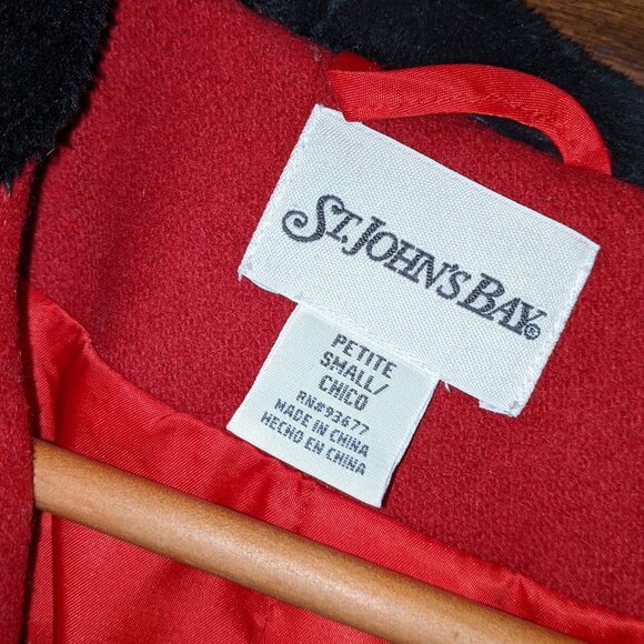 St Johns Bay red wool cashmere blend coat small - Picture 4 of 6